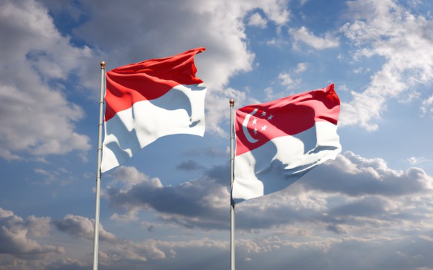 national state flags indonesia singapore together 337817 1174