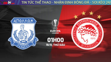 Nhận định bóng đá C2: Olympiakos vs Apollon Limassol 02h00 ngày 26/08
