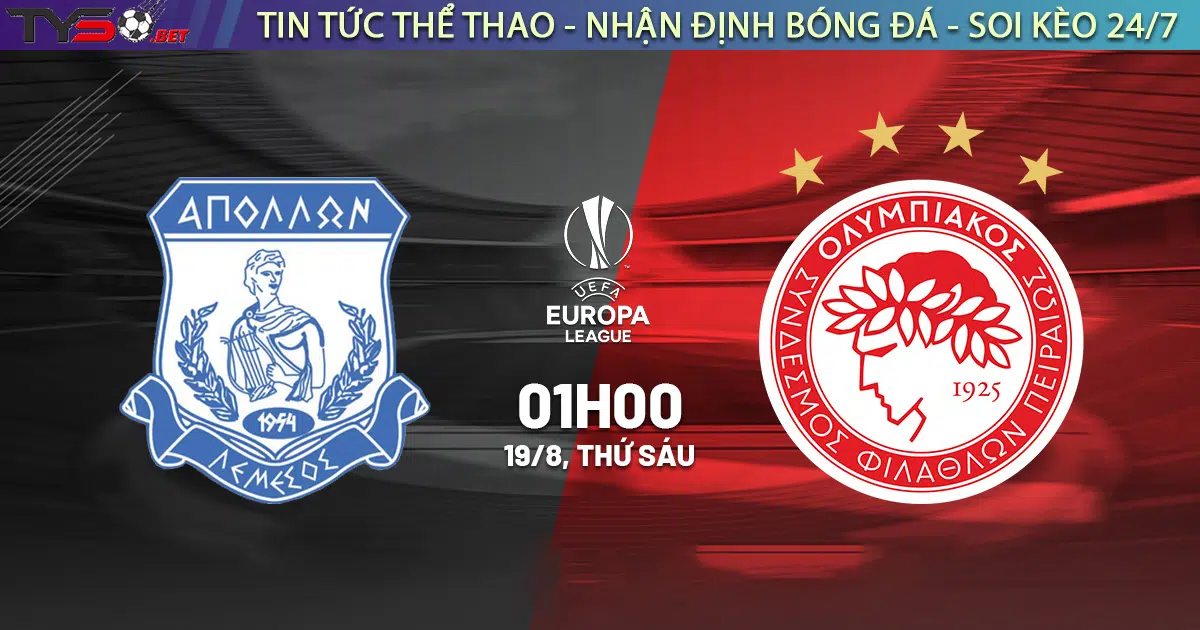 Nhận định bóng đá C2: Olympiakos vs Apollon Limassol 02h00 ngày 26/08