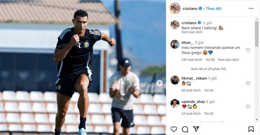 Cristiano Ronaldo chăm chỉ tập luyện trước khi mùa giải mới bắt đầu 
