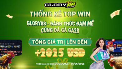 Thống kê TOP WIN Sự Kiện "Đánh Thức Đam Mê - Bùng Nổ Vinh Quang Cùng Glory88"