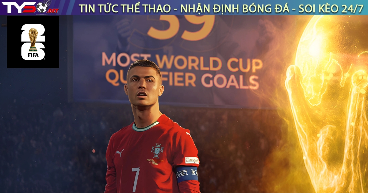 Ronaldo cân bằng kỷ lục ghi bàn vòng loại World Cup