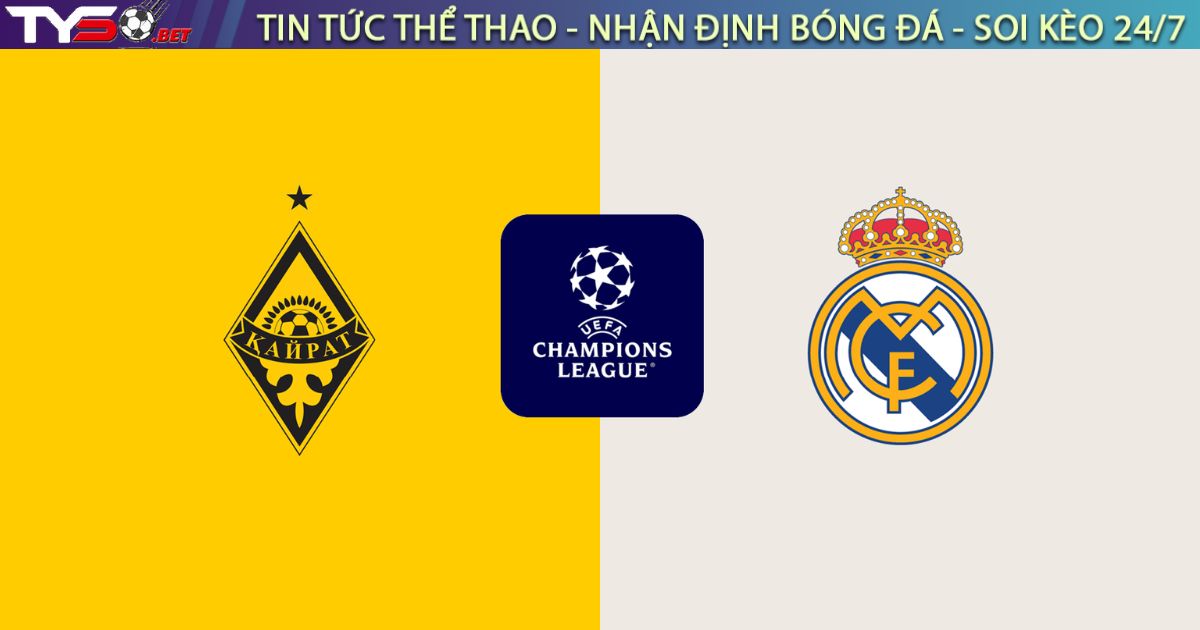 Nhận định bóng đá Kairat Almaty vs Real Madrid, 23h45 ngày 30/9 – UEFA Champions League