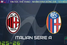 Nhận định AC Milan vs Bologna, 01h45 ngày 15/09/2025 Serie A