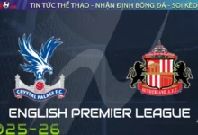 Nhận định Crystal Palace vs Sunderland, 21h00 ngày 13/09/2025 – Ngoại Hạng Anh