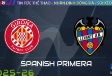 Nhận định Girona vs Levante, 19h00 ngày 20/09/2025 – La Liga