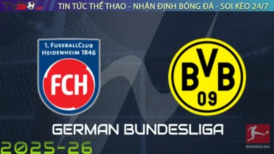 Nhận định Heidenheim vs Dortmund, 20h30 ngày 14/09/2025 Bundesliga