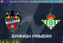 Nhận định Levante vs Real Betis, 21h15 ngày 14/09/2025 La Liga
