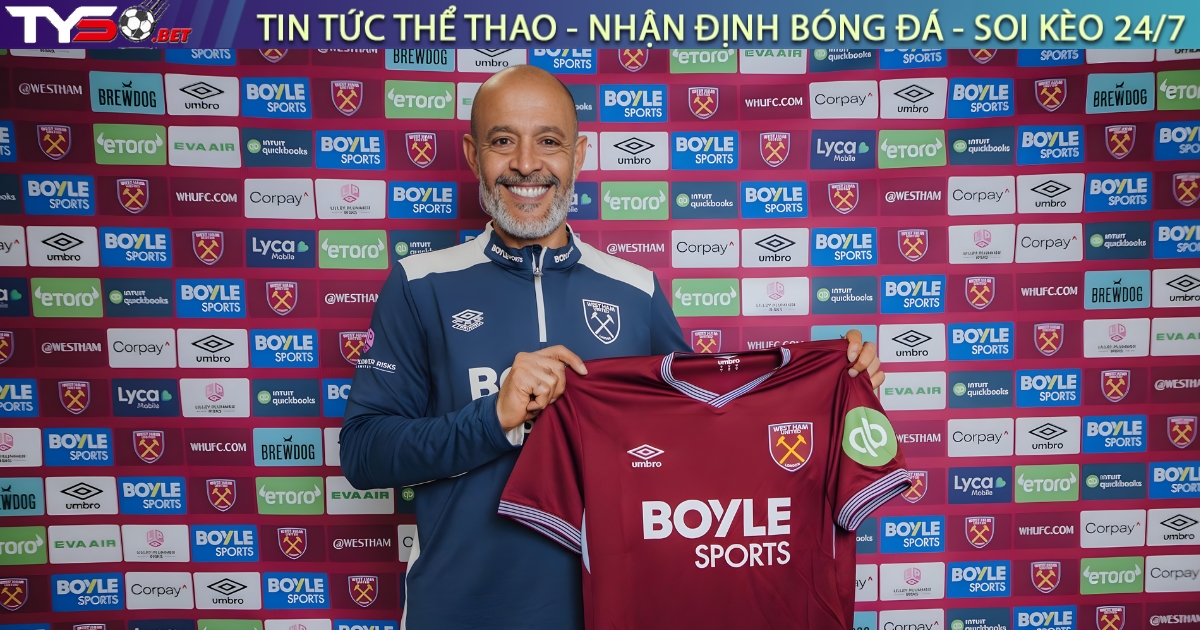 West Ham khẳng định tiếp tục ủng hộ HLV Nuno Santo bất chấp khởi đầu thất vọng