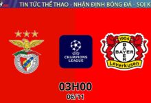 Nhận định Benfica vs Leverkusen, 03h00 ngày 06/11 - UEFA Champions League