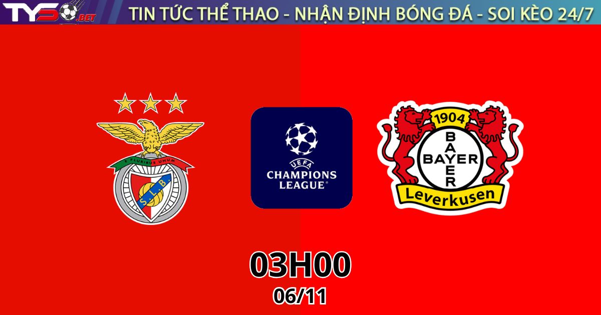 Nhận định Benfica vs Leverkusen, 03h00 ngày 06/11 - UEFA Champions League