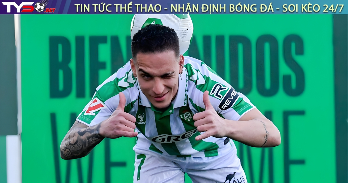 Antony lập cú đúp siêu phẩm, đưa Real Betis bay cao và dẫn đầu châu Âu về số bàn thắng sút xa